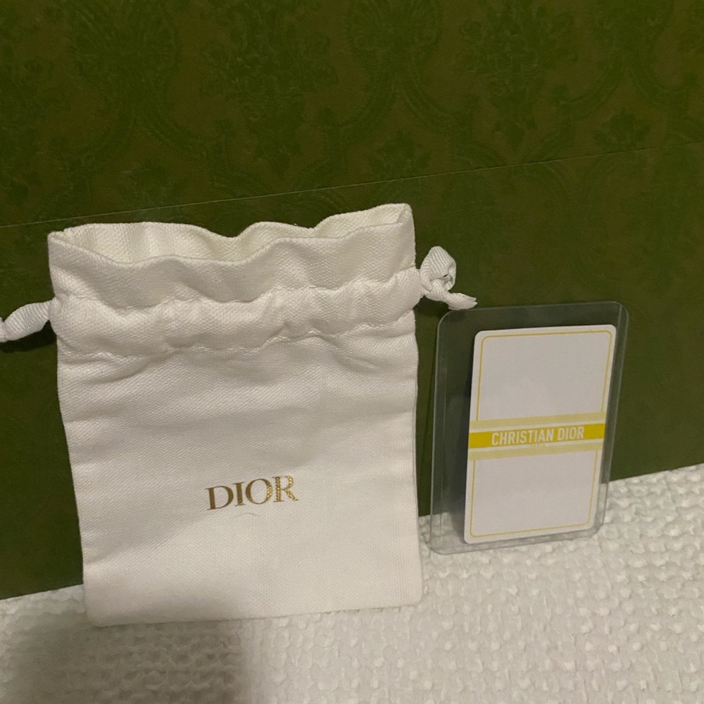 Dior White Pouch with Playing Card